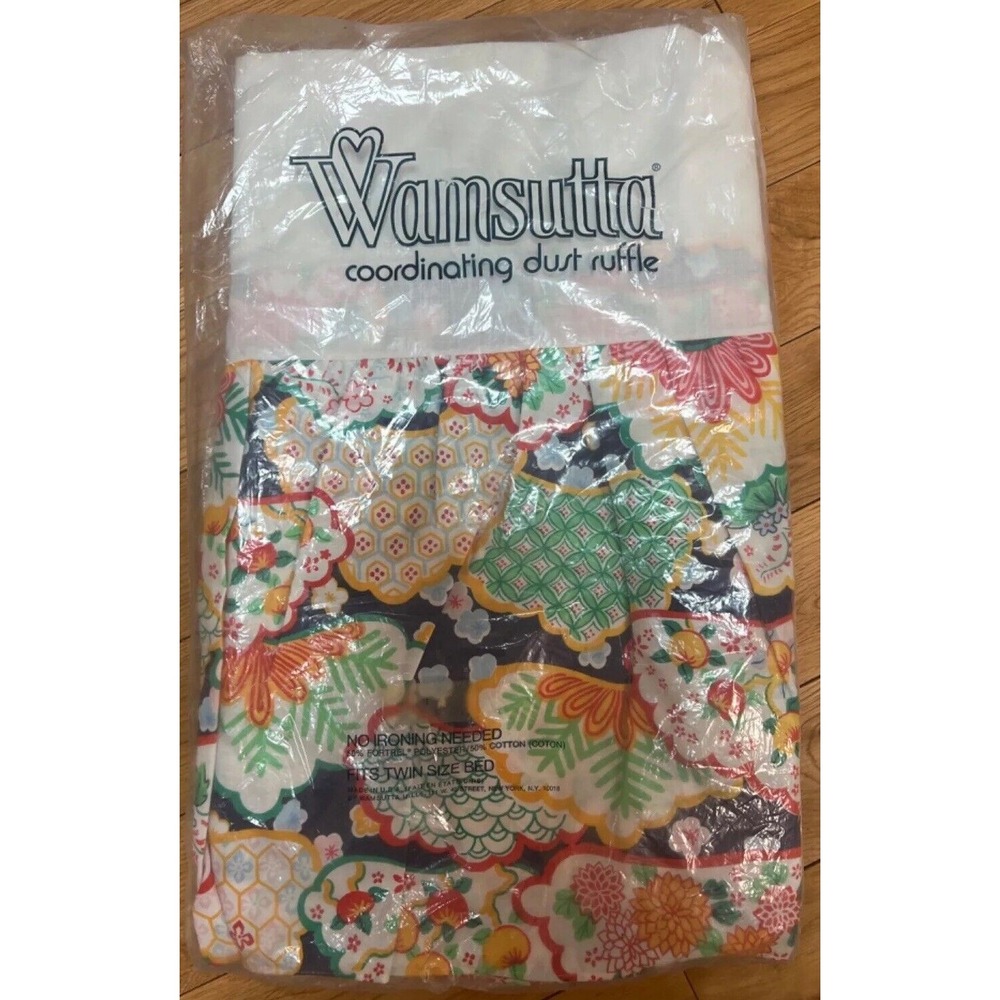 NEW Vintage Estate WAMSUTTA TWIN Coordinating Dust Ruffle Ultracale MOD FLOWERS‎
